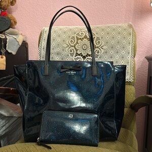 kate spade street glitter Taden tote & wallet